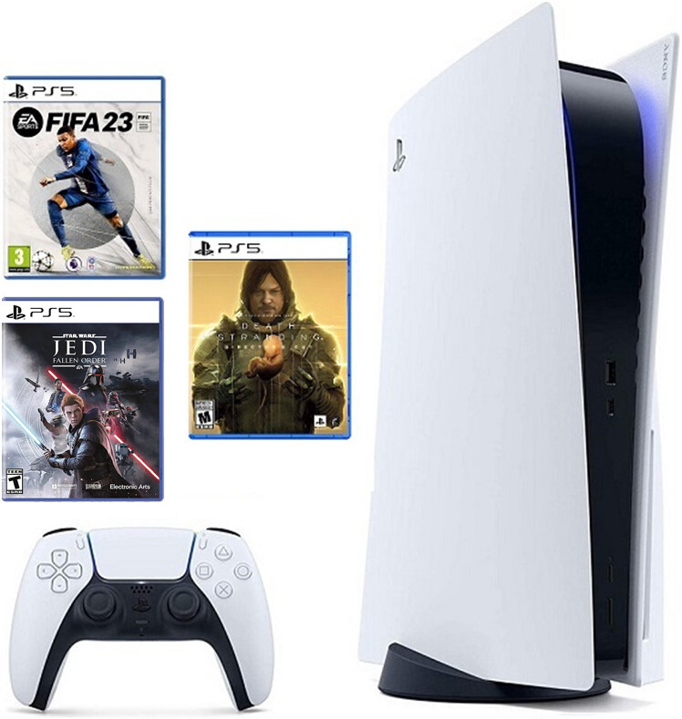 Sony PlayStation 5 (PS5) - FIFA 23 + Star Wars: Jedi Fallen order + Death Stranding Bundle